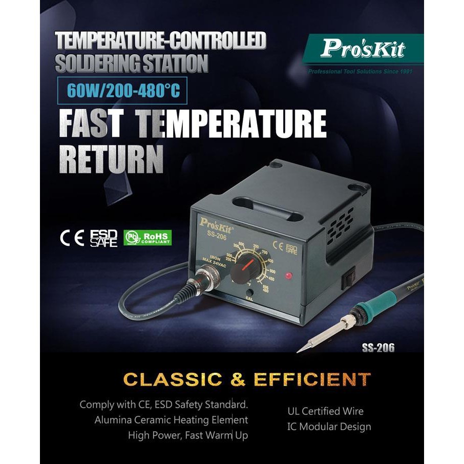 Pro'sKit SS-206C Temperature-Controlled Soldering Station | Shopee Malaysia