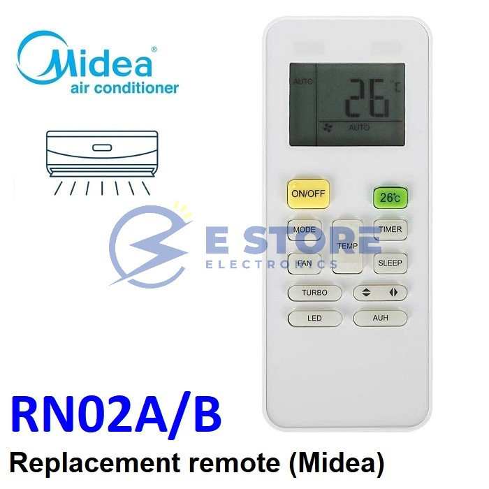 MIDEA Air-Conditioner Replacement Remote Control - RN02A/B | Shopee ...