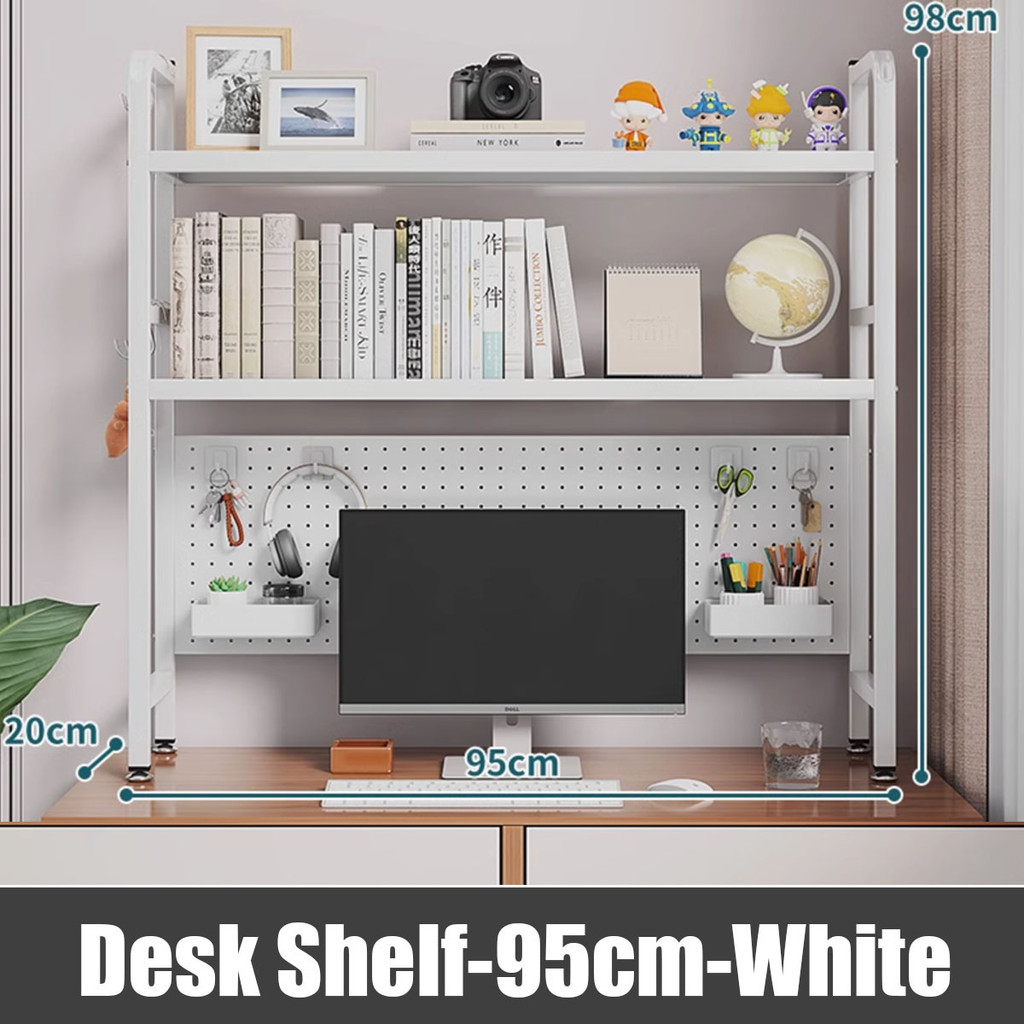 🇲🇾 2 Layer Desktop Storage Shelf Office Table Storage Rack Bookshelf ...