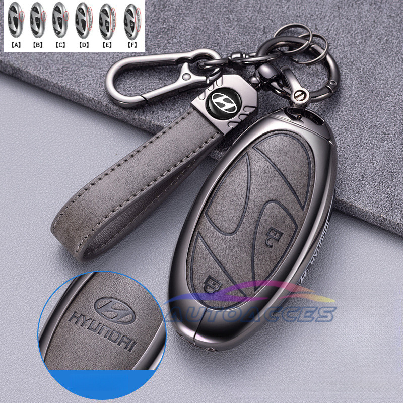 Zinc Alloy +Leather Car Key Case for Hyundai SantaFe 2024, Tucson 2024 ...