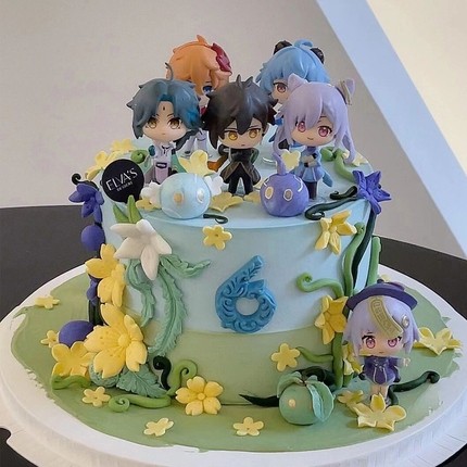 [Ready Sto]6 Pcs Genshin Impact Figurine Cake Deco Cake Topper Genshin ...