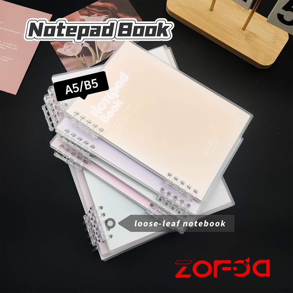 60 Sheets Simple Ins Style Five-hole Loose-leaf Notebook A5/B5 ...