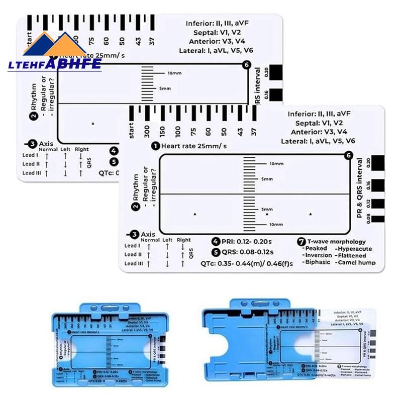 Righello Per Elettrocardiogramma A 7 Passi Calibri ECG Trasparenti Strumento Di Misurazione Righello Ecg Portatile Facile Da Trasportare Per Misurazioni Accurate - 12
