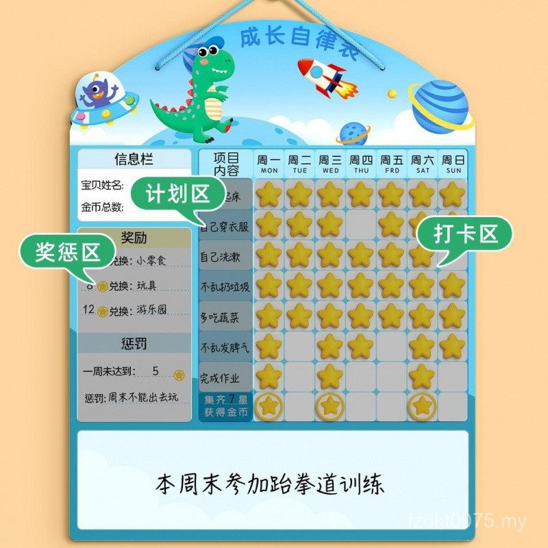 Sticker Learning Growth Children Recording Row List Plan Table Point ...