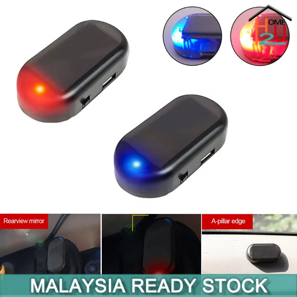 Universal Car LED Flash Warning Light Solar Powered Strobe Alarm Lamp ...