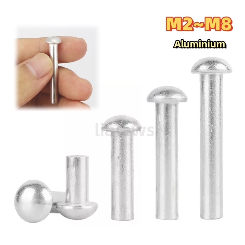 Round Head Rivet Aluminium Solid Hand-Percussion Cap Rivets M2 M2.5 M3 ...