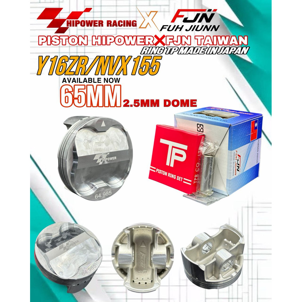 HIPOWER RACING HI POWER FORGED PISTON * DOME 2.5MM * WITH RING Y16ZR ...