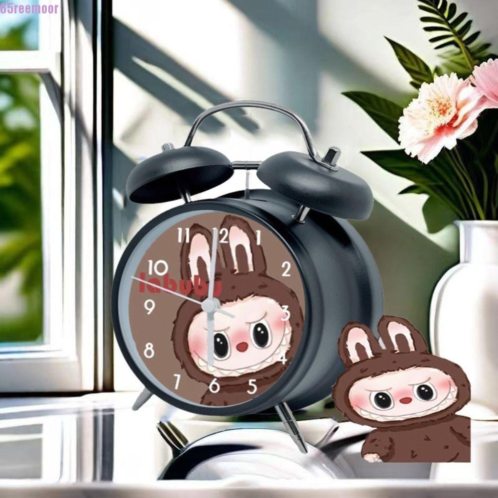 REEMOOR Labubu Alarm Clock, Mute Round Tabletop Clock, Funny Cartoon ...