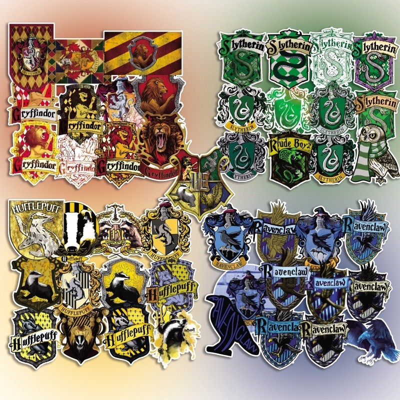 50 Sheets Harry Potter College Badge Cartoon Car Sticker Refrigerator ...