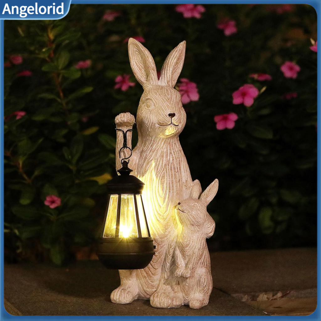 Outdoor Bunny Sculpture Handmade Bunny Statue Outdoor Solar Rabbit ...