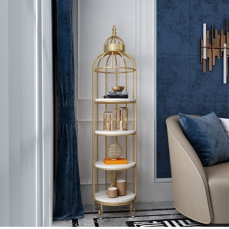 Floor-to-ceiling bird cage living room iron rack American crocus rack ...