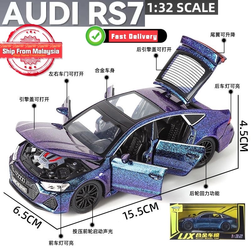 1:32 Scale Audi RS7 Sportback Alloy Model Car with Sound and Light ...