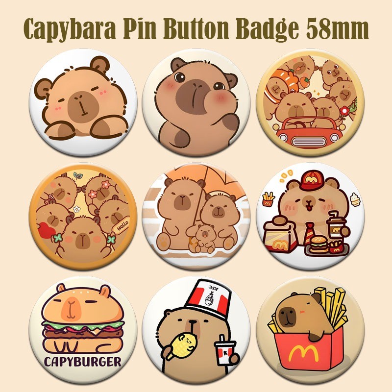 Lencana Butang Pin Capybara Pin Button Badge 58mm | Shopee Malaysia
