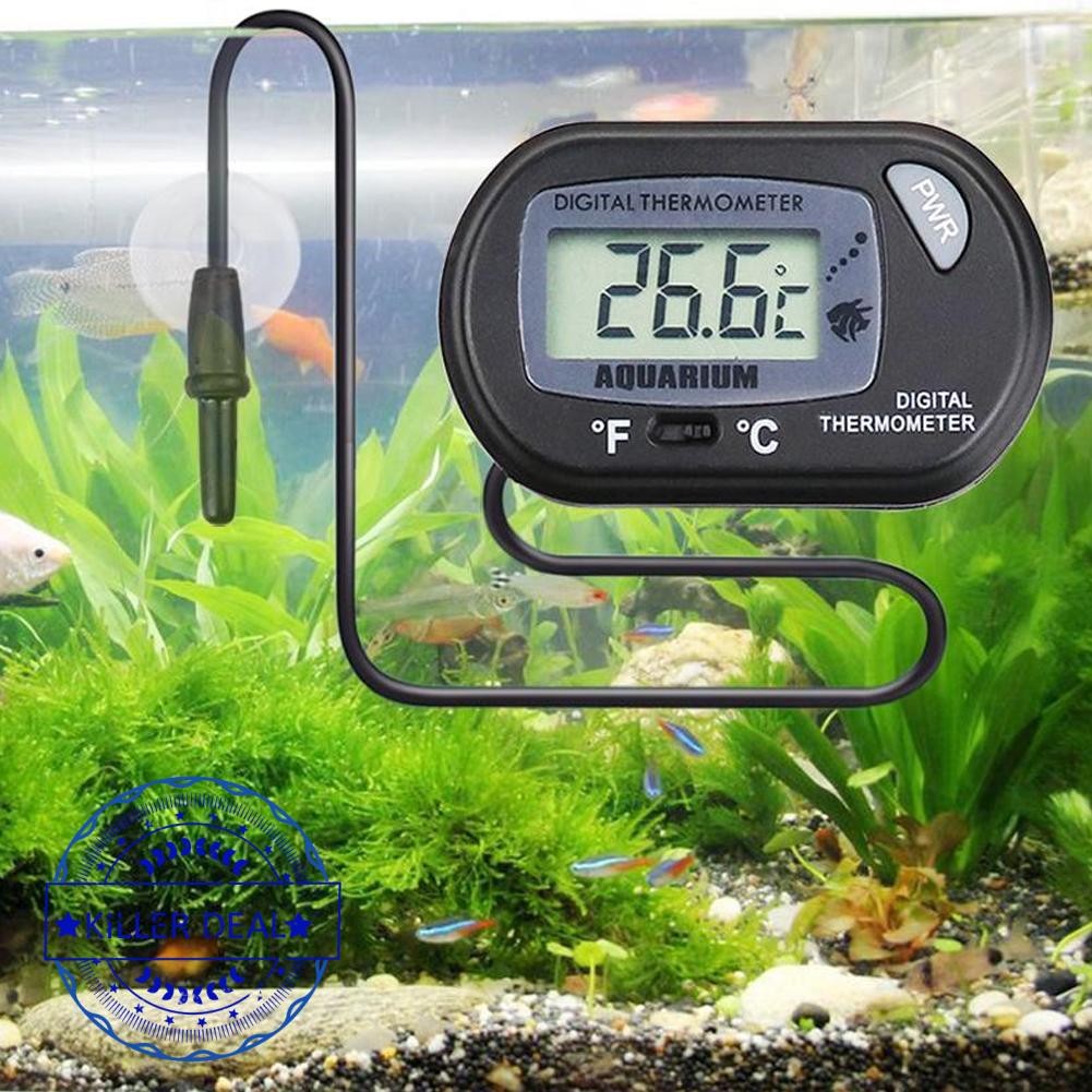Digital Lcd Screen Sensor Aquarium Thermometer Wired Fish Temperature ...