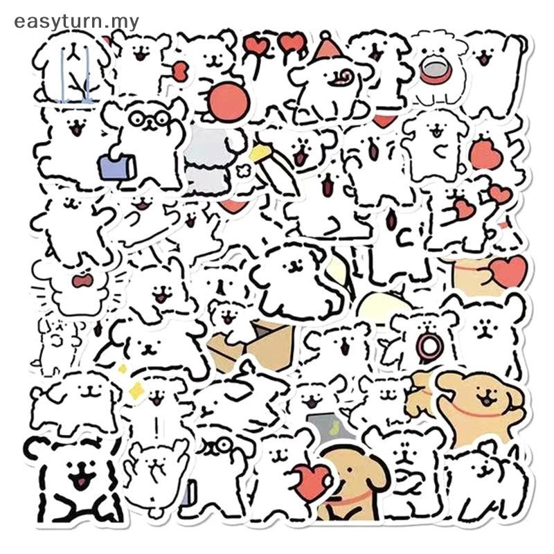 Eas 100PCS/set Cartoon Cute Line Dog In The Book Stickers DIY Toy ...