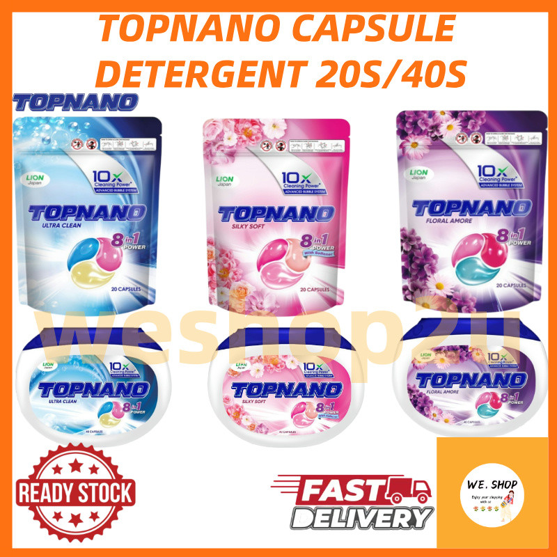 READY STOCK‼️ TOPNANO Laundry Capsule Detergent 20/40PCS Kapsul Sabun ...