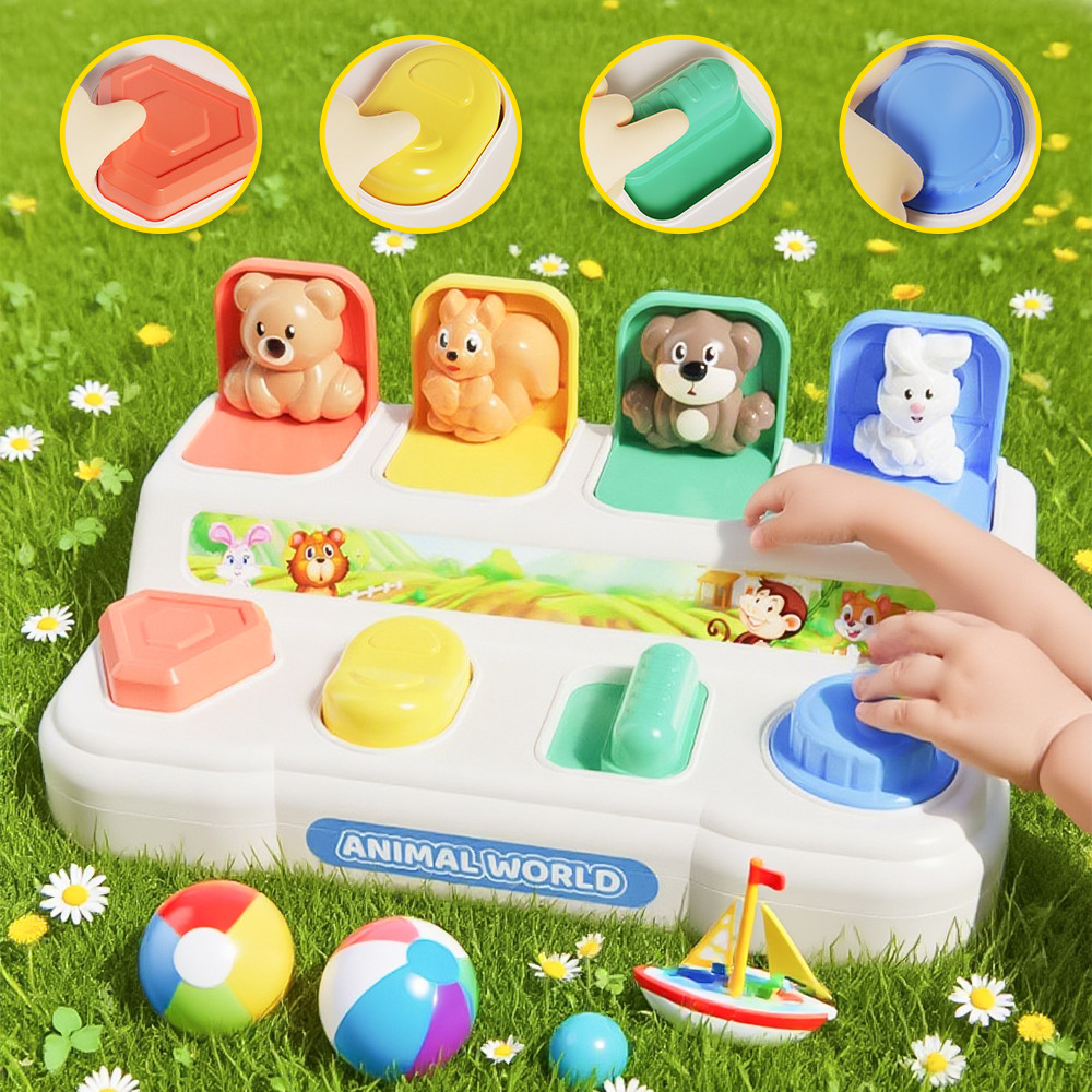 BF Pop Up Animal Toy Switch Box Hide And Seek Game Fine Motor Skill ...