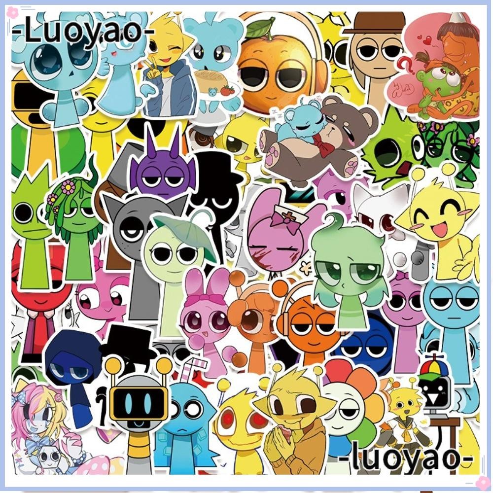 LUOYAO1 50/52pcs Incredibox Sprunki Stickers, Removable Various Styles ...
