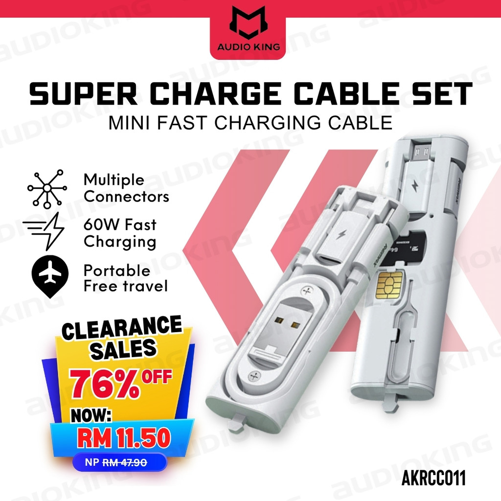 REMAX Travel Set 60W Fast Charging PD Cable Type C Type C To Type C ...