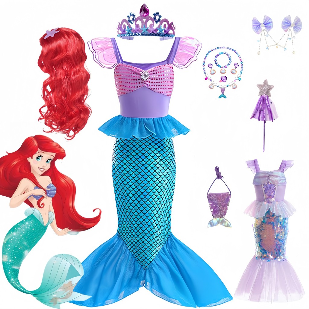 [Ready Stock] Medium Large Girls Fishtail Birthday Dress Mermaid Girl ...