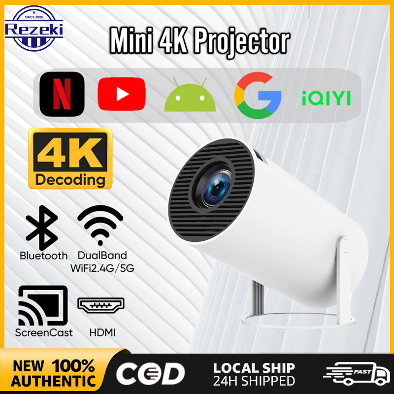 HY300 Projector 4K HD Android 11 Wireless 5G WiFi + Bluetooth 4.2 Smart ...