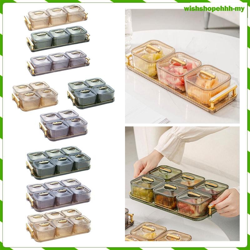 [WishshopehhhMY] Divided Serving Dishes Dessert Dividing Plate Fruit ...