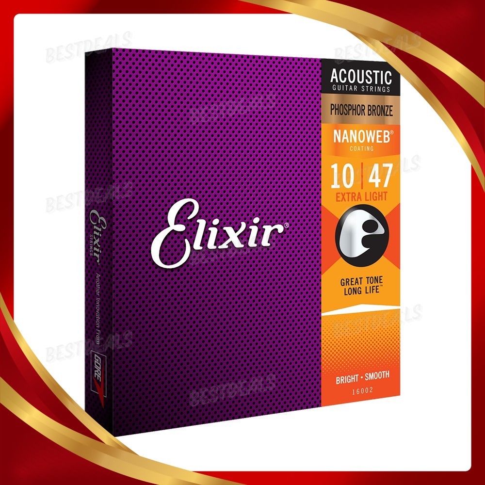 ELX 16002 Acoustic Guitar String (Phosphor Bronze with Nanoweb coating ...
