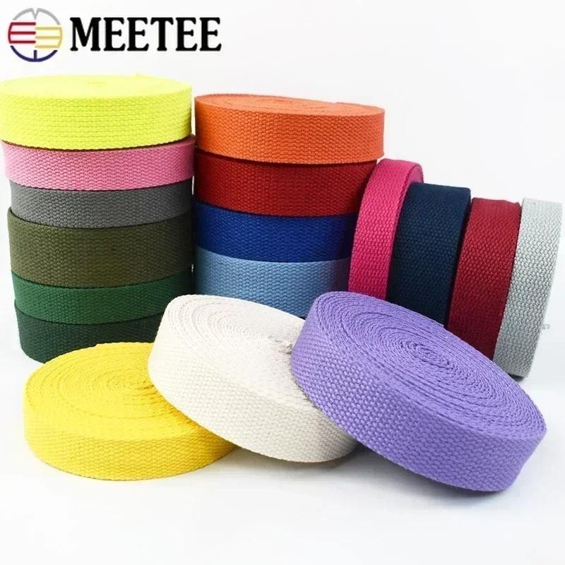 5Meters 20/25/32/38/50mm Cotton Webbing 1.3mm Thick Canvas Bag Strap ...