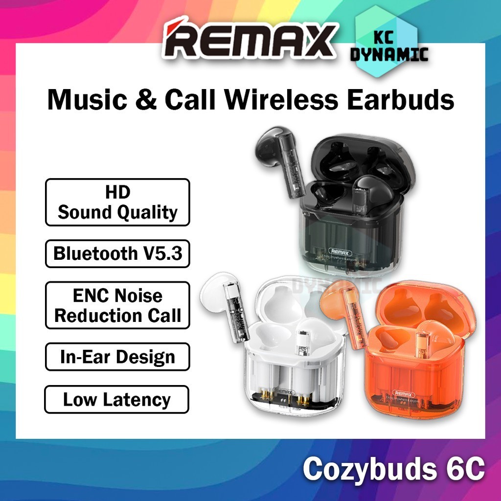 Remax Cozybuds 6C True Wireless Earbuds Transparent Bluetooth Earbuds ...