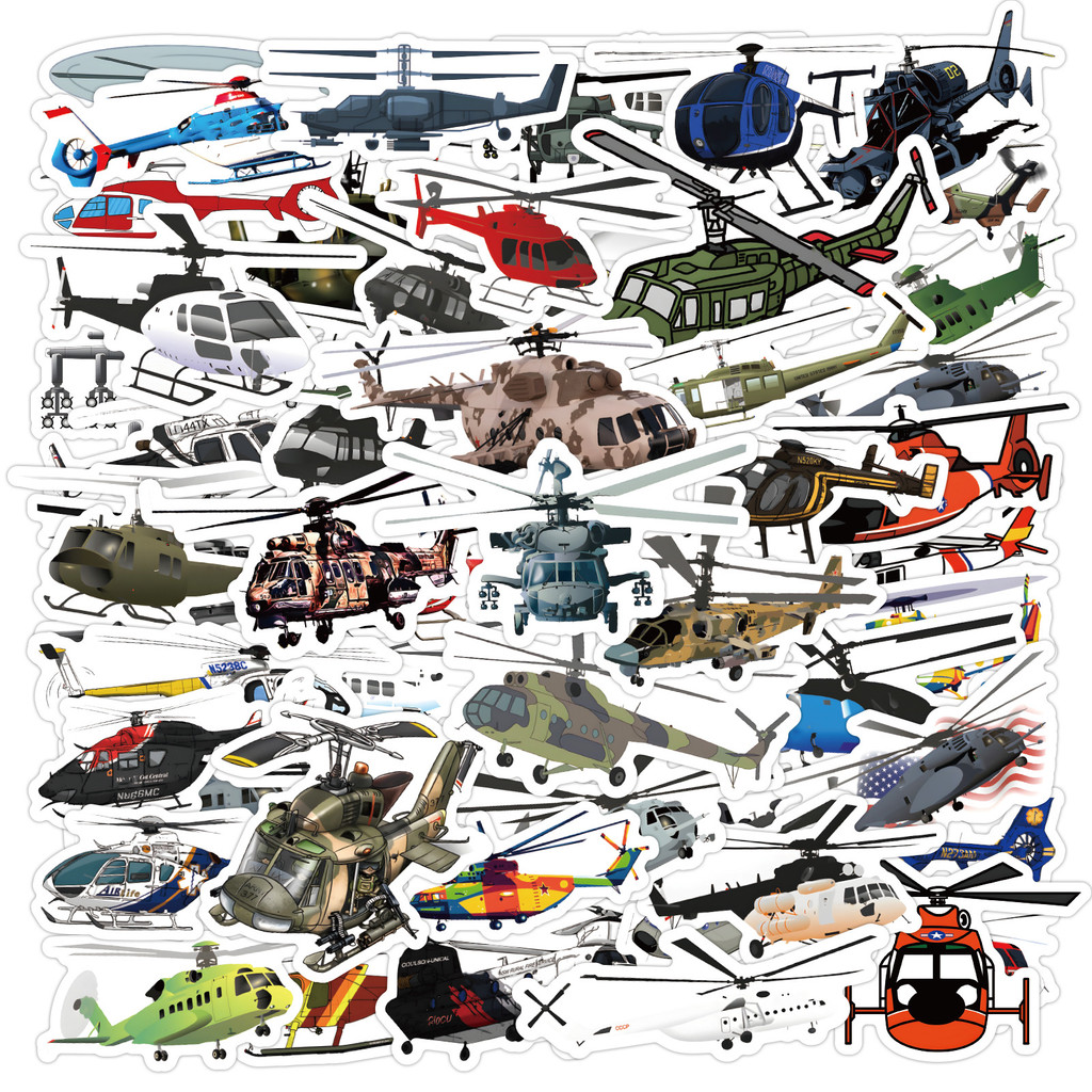 60 pcs Helicopters Waterproof PVC Stickers | Shopee Malaysia