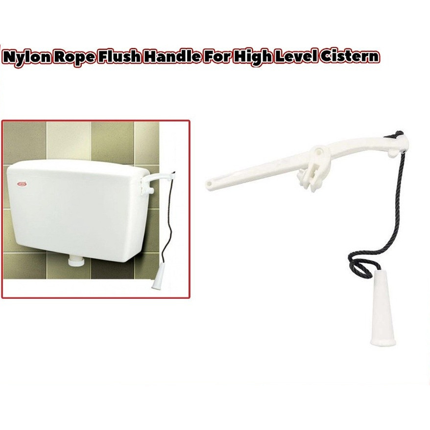 TECHPLAS Flush Handle With Nylon Rope For High Level Cistern Toilet Use ...