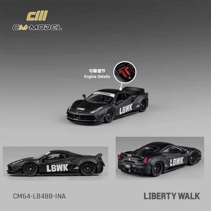 CM MODEL LBWK FERRARI 488 WIDEBODY MATTE BLACK INDONESIA EXCLUSIVE ...