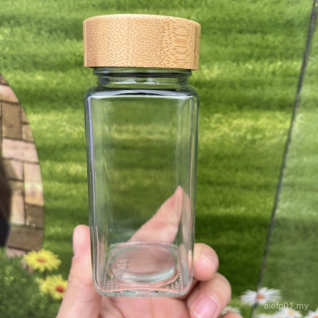 Set Balang Perasa Kaca dengan Penutup Buluh Botol Kaca Persegi 120ml ...