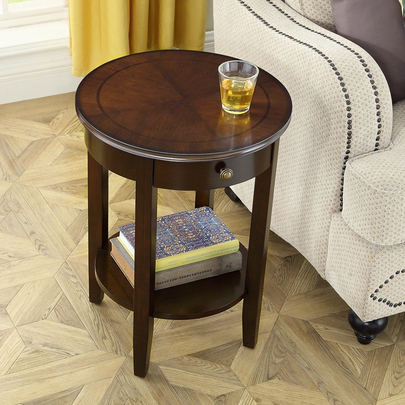 JY-8/Small round Table Solid Wood Sofa Side Table Corner Table Simple ...