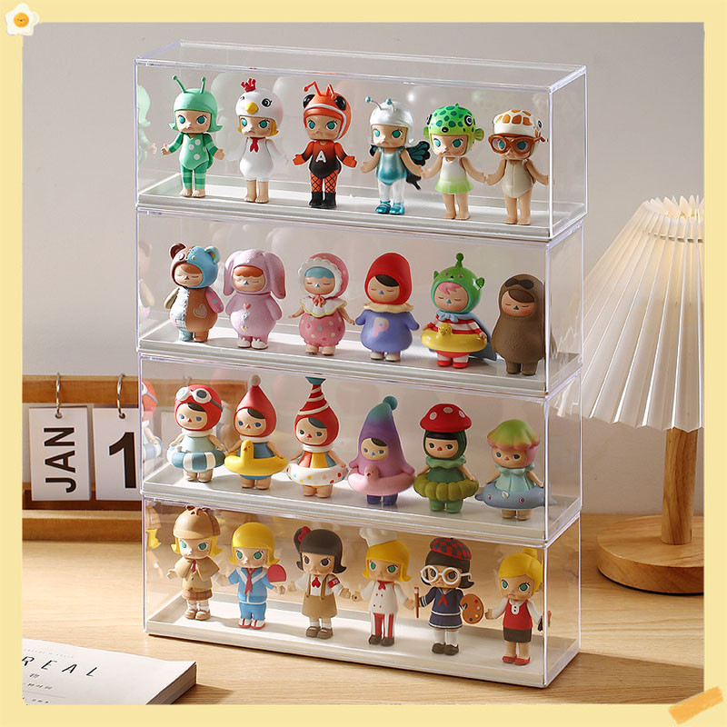 Toy Display Storage Box Mini Doll Display Box Blind Box Storage Clear ...