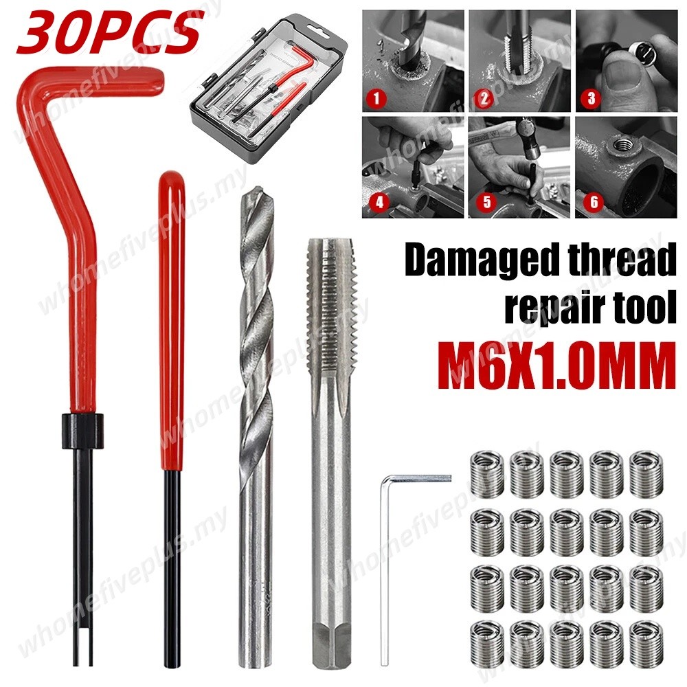 30pcs Set Thread Repair Tool M5/M6/M8 for Restoring Damaged Thread ...