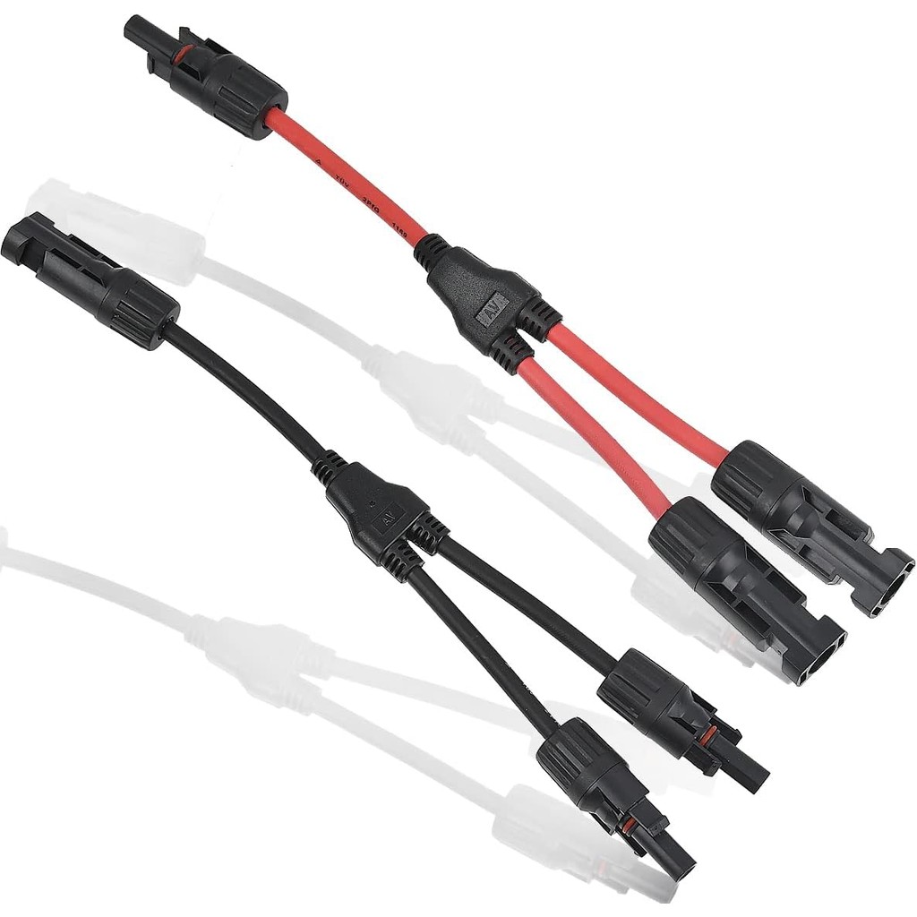 Solar Cable Y Splitter, 2 Pcs Solar Parallel Adapter Y Cable Connector ...