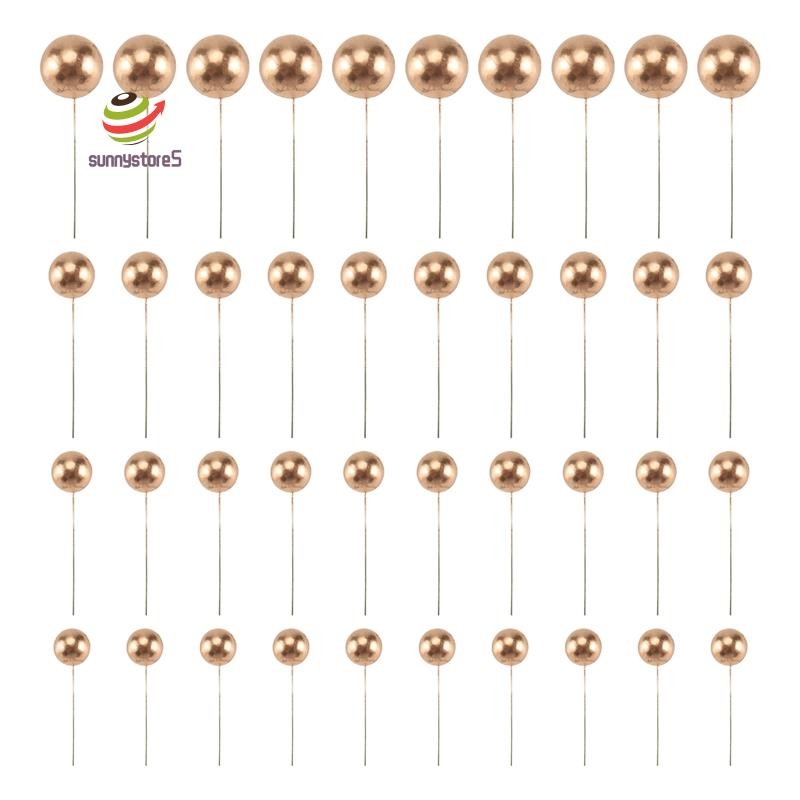 40 PCS Cake Toppers Mini Gold Ball Cupcake Toppers Cake Decorations for ...