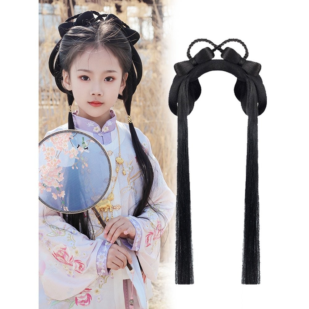 Sanggul Rambut Palsu Hanfu Gaya Kuno Kanak-kanak Bersepadu Sanggul ...