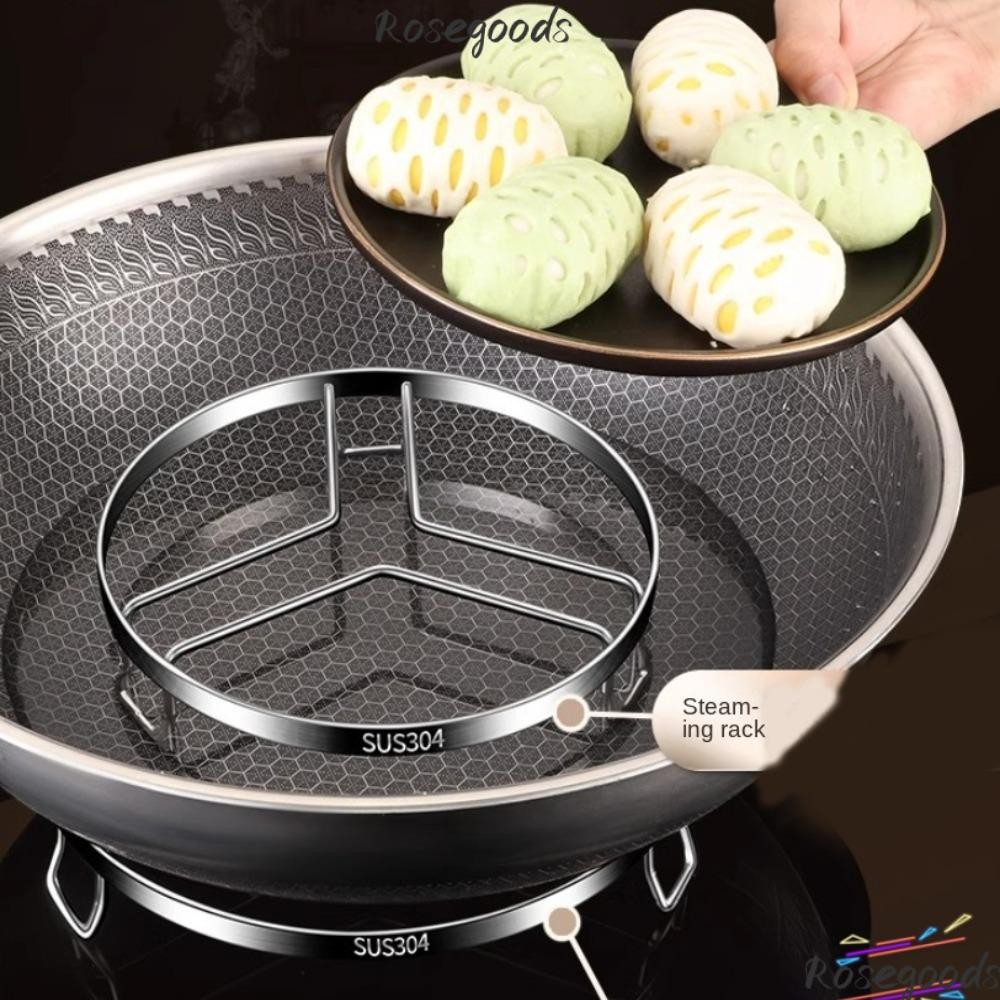 ROSEGOODS Kitchen Steamer Rack, Stackable Round Steamer Pan Rack ...