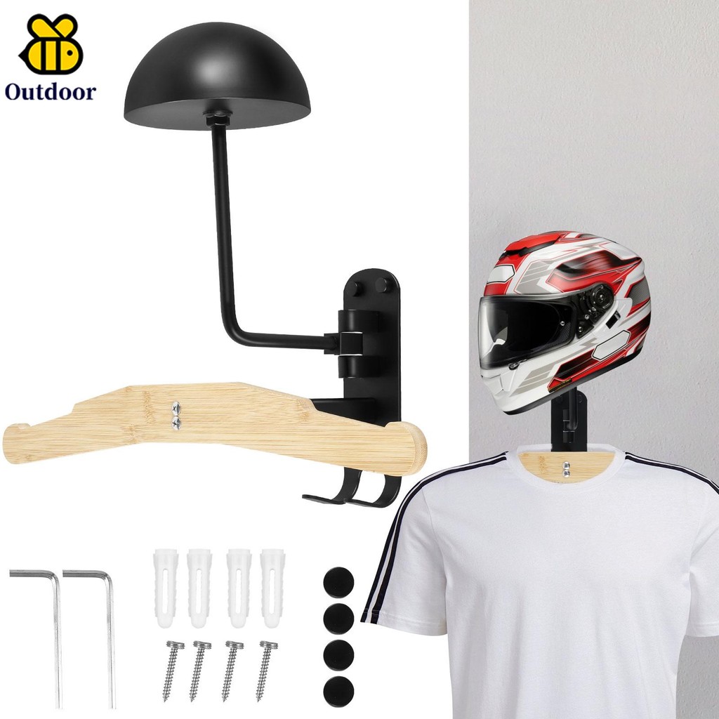Motorcycle Helmet Rack 180° Rotation Heavy Duty Wall Mounted Helmet ...