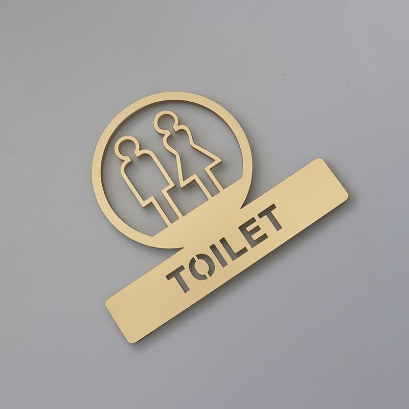 Toilet Sign Creative Unique Men Women Toilet Prompt Sign Wall Sticker ...