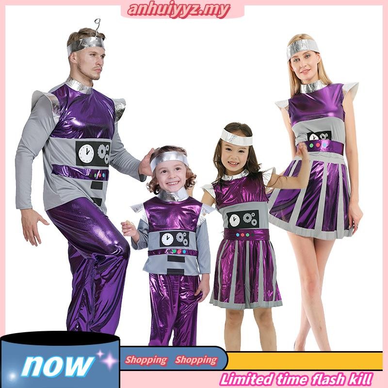 Purple Alien Stage Performance Costume for Adult and Kids Cute Robot ...