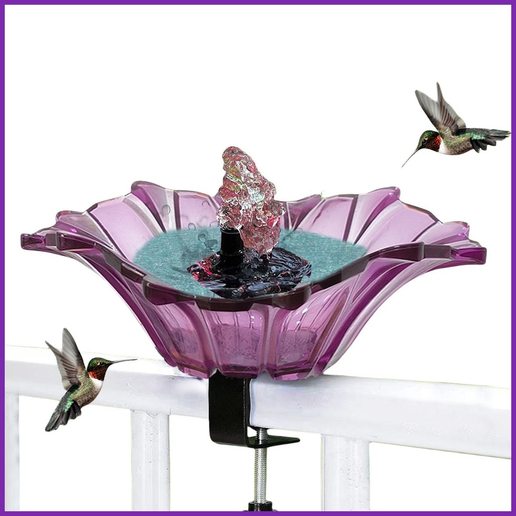 Outdoor Railing Bird Bath USB Railing Birdbath Deck Mounted Bird Bath ...