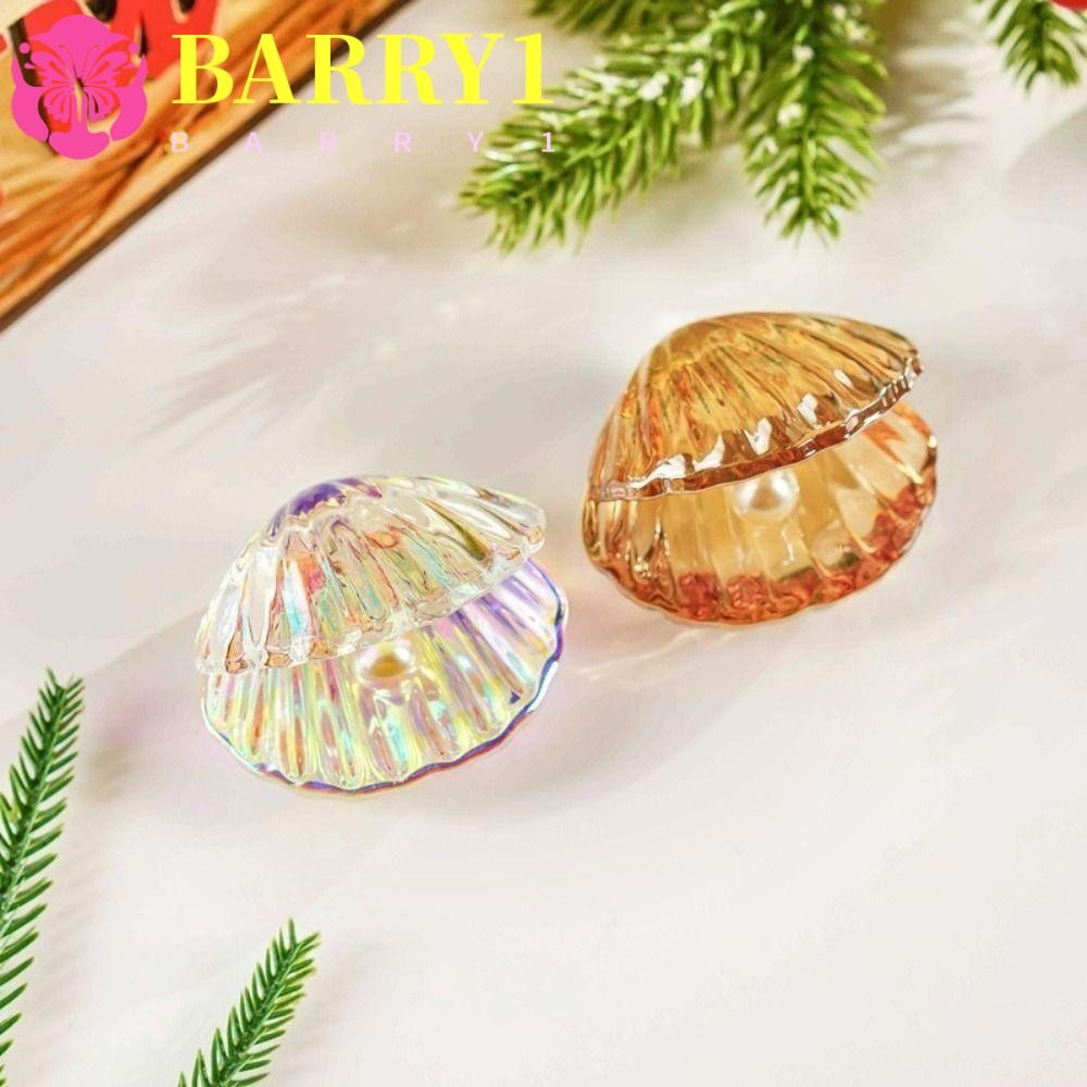 BARRY1 Pearl Clam Ornaments, Glass Artificial Crystal Pearl Shell ...