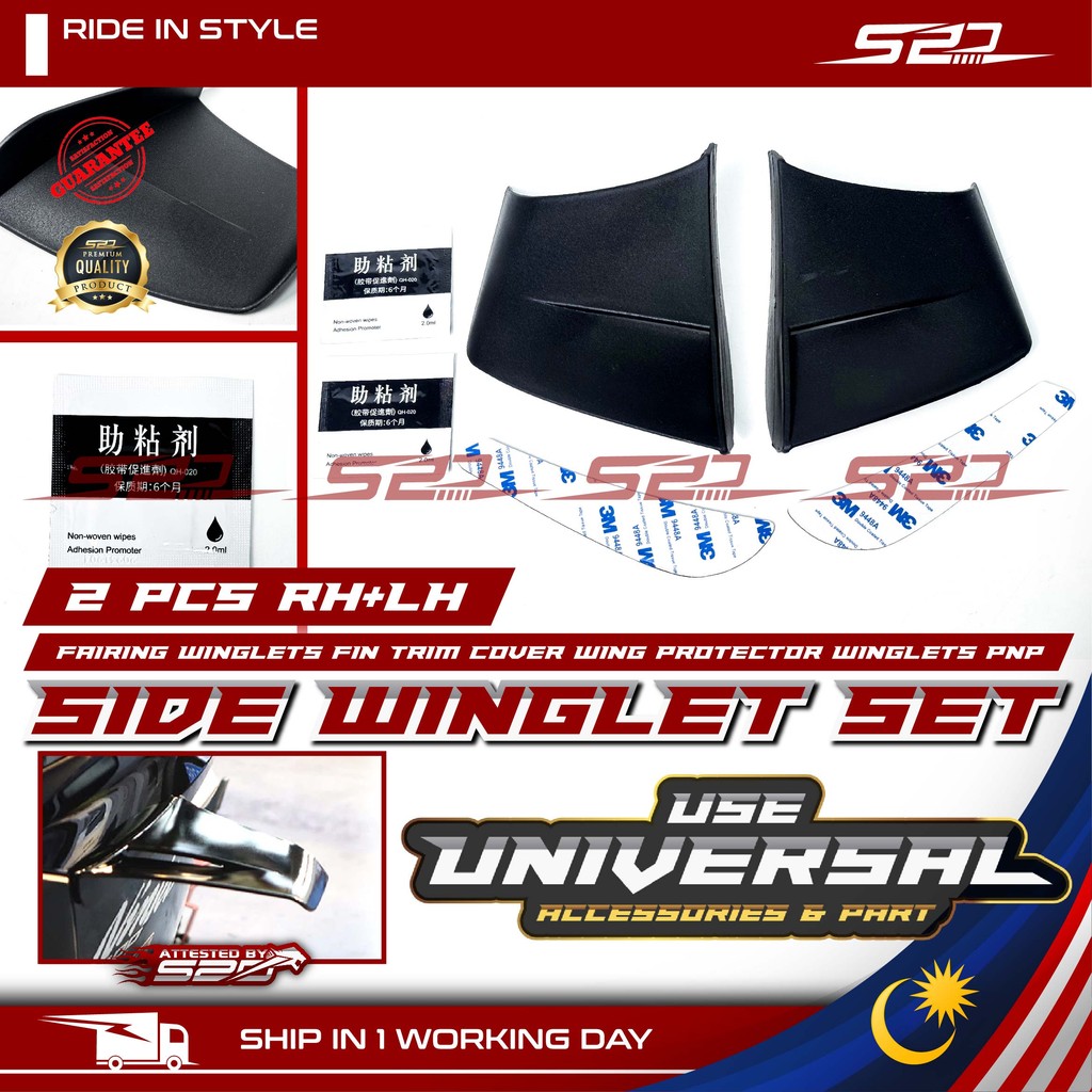 Side Winglet Set Universal Use Yamaha R3 R25 Fairing Winglets Fin Trim ...