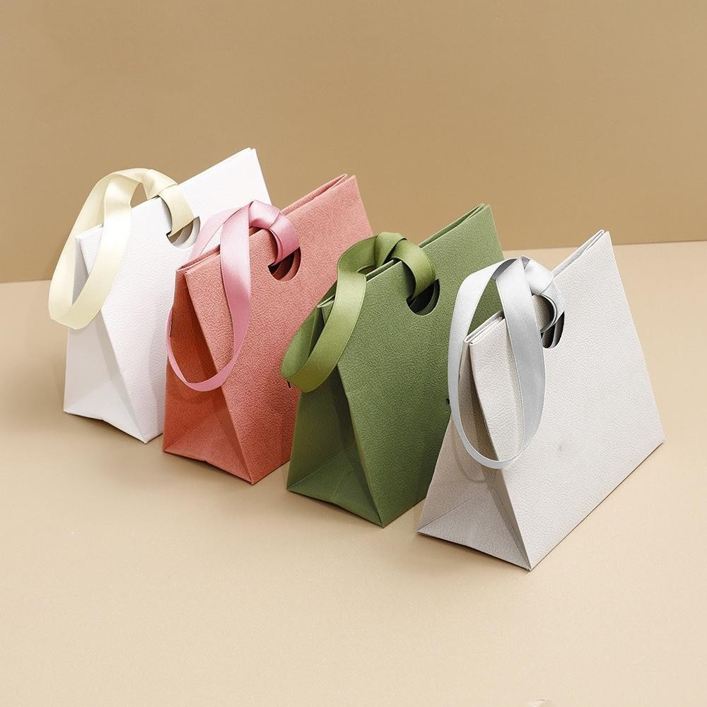 Small Size Square Square Gift Wrap Bags With Ribbon Handles For Party ...