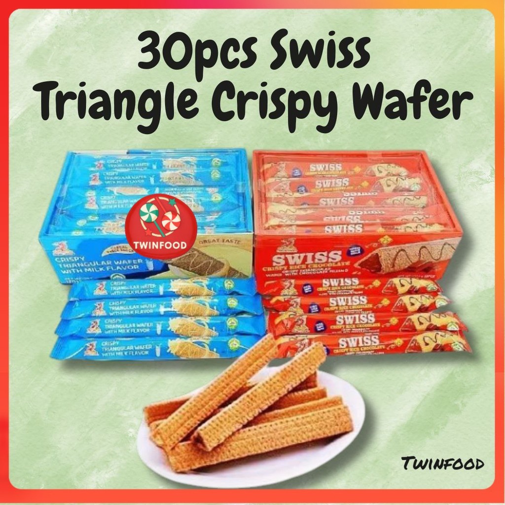 【Makanan Ringan】 30pcs Loong Loong Crispy Triangular Wafer Bentuk ...