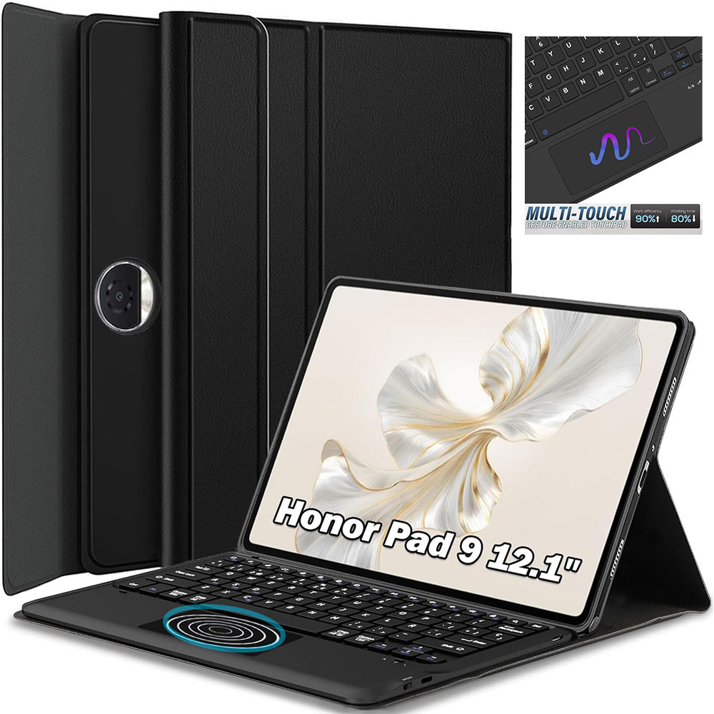 Magnetic Keyboard Case For Honor Pad 9 12.1-inch - Wireless Keyboard & Mouse Combo With Cover