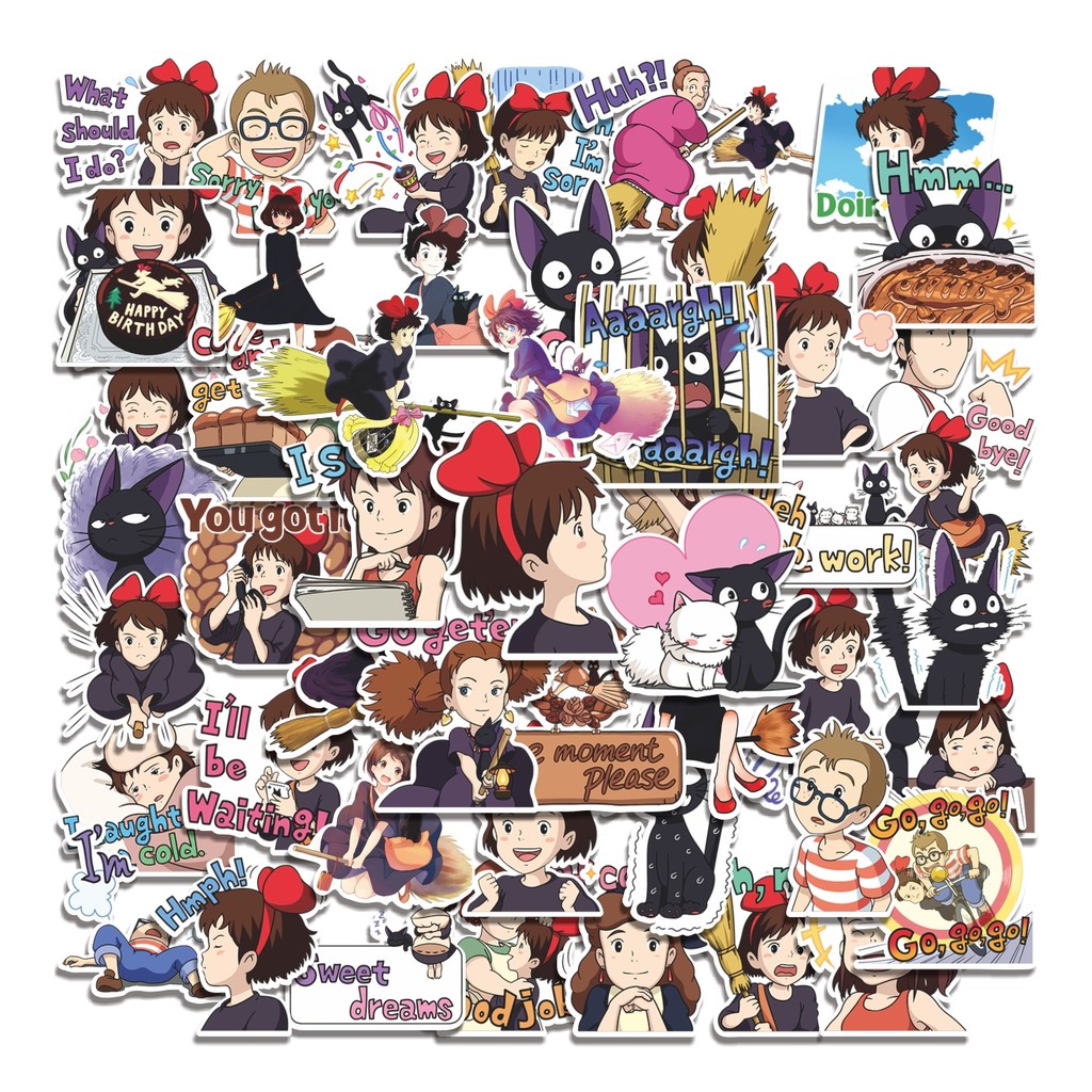50 Pcs Kiki's Delivery Service Cute Waterproof Stickers for DIY Mobile ...